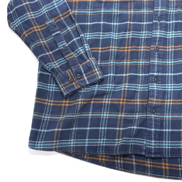 LL Bean Katahdin Performance Flannel Button Up Shirt Mens XLT Blue Plaid Heavy - Picture 3 of 8